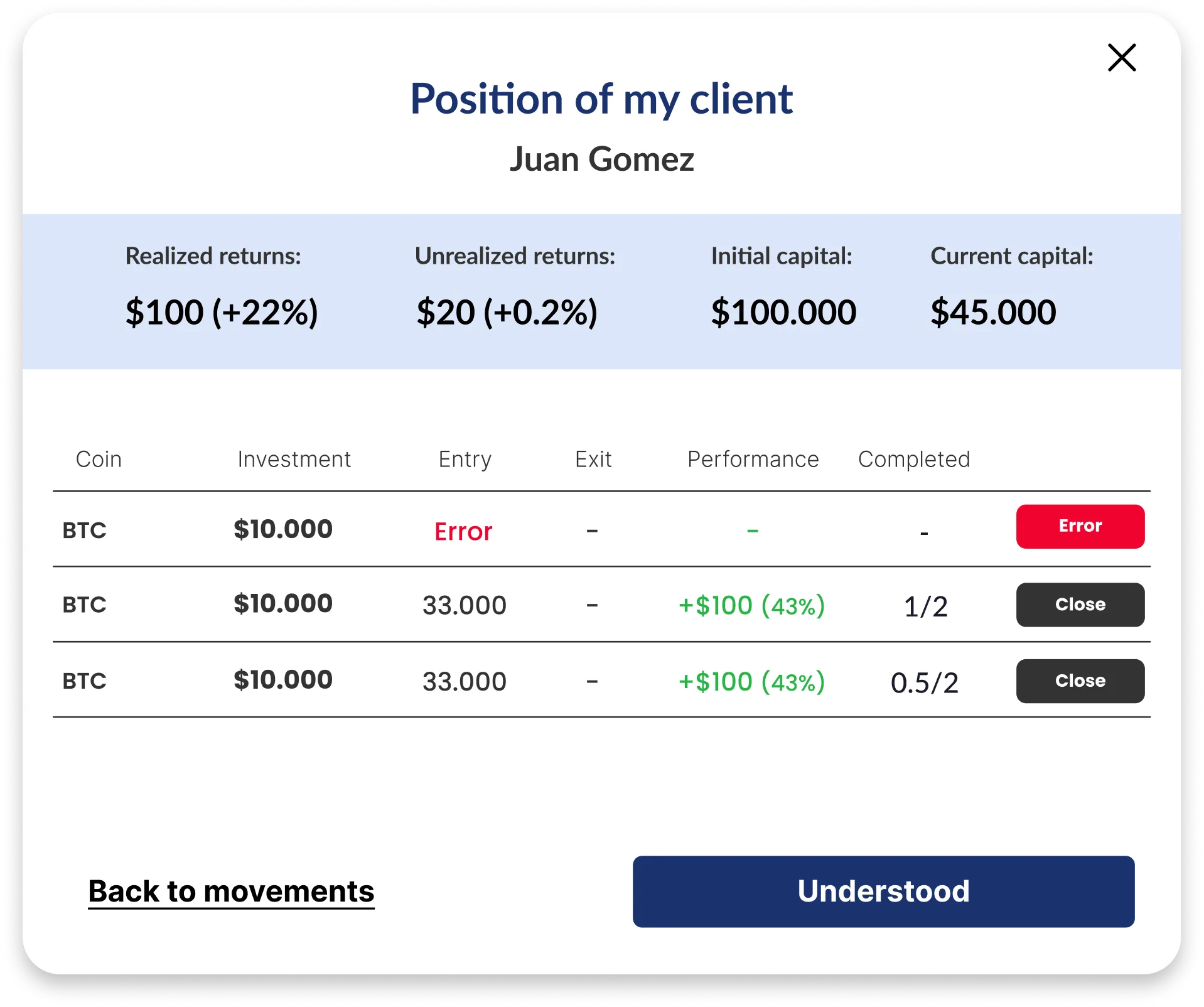 Image showing client management interface.